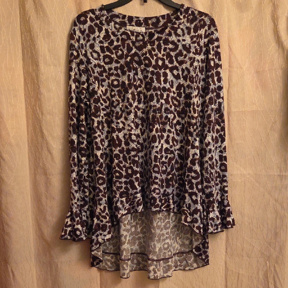 Camille & Co.‎ Leopard Print Flowy Blouse Size XL